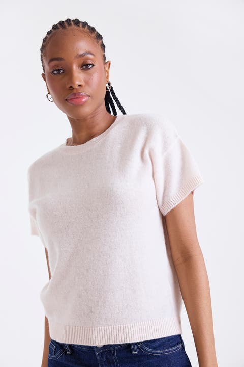 Esme Short Sleeve 100% Cashmere Top