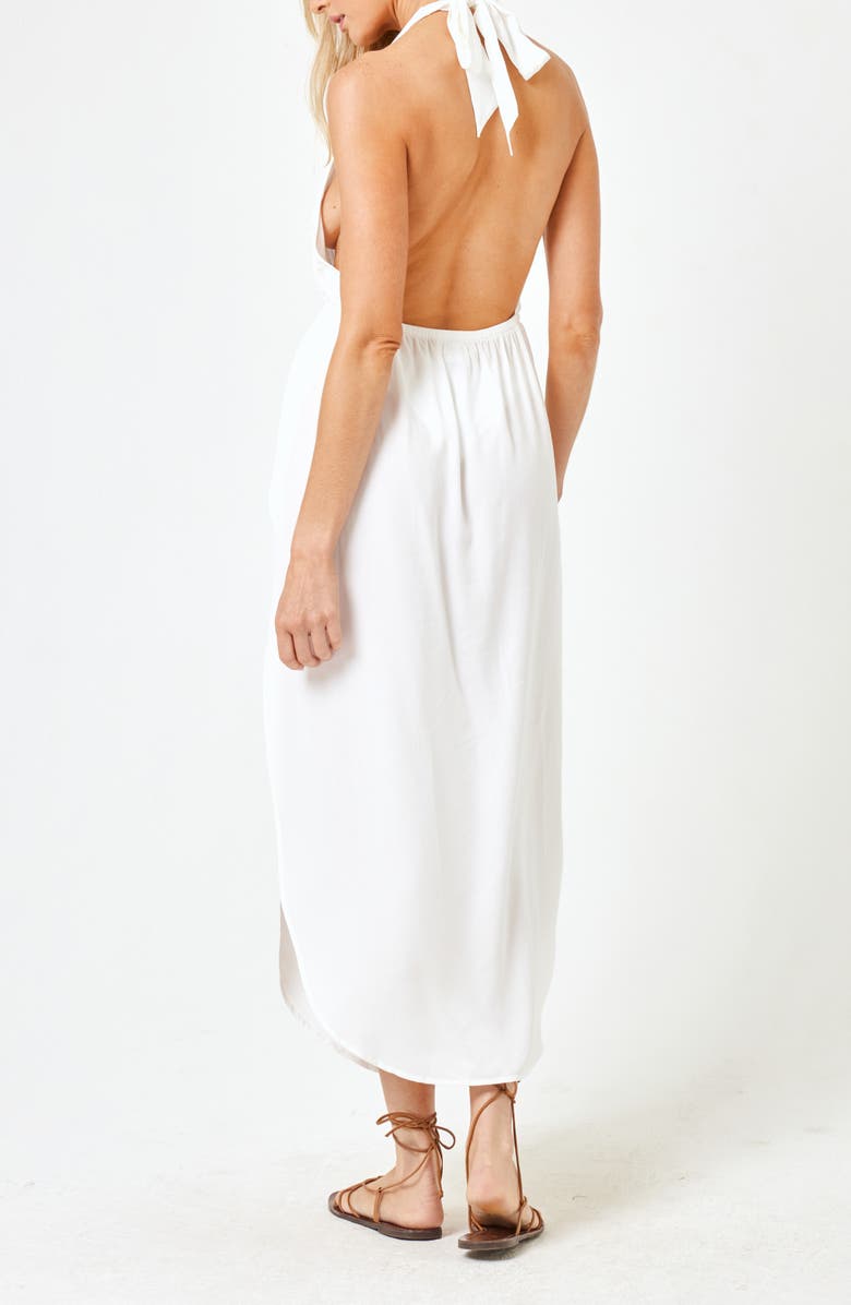LSPACE Marina Halter Cover-Up Dress, Alternate, color, Cream