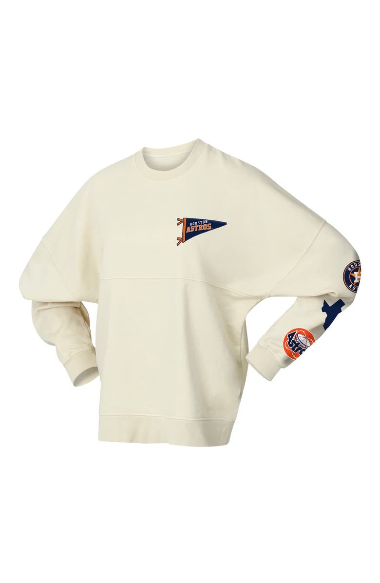 FANATICS Women's Fanatics Tan Houston Astros Pennant Flag Branded Fleece Pullover Sweatshirt, Alternate, color, Tan