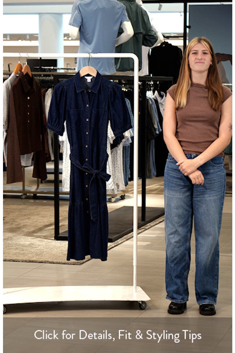 Belted Cotton Chambray Midi Dress video