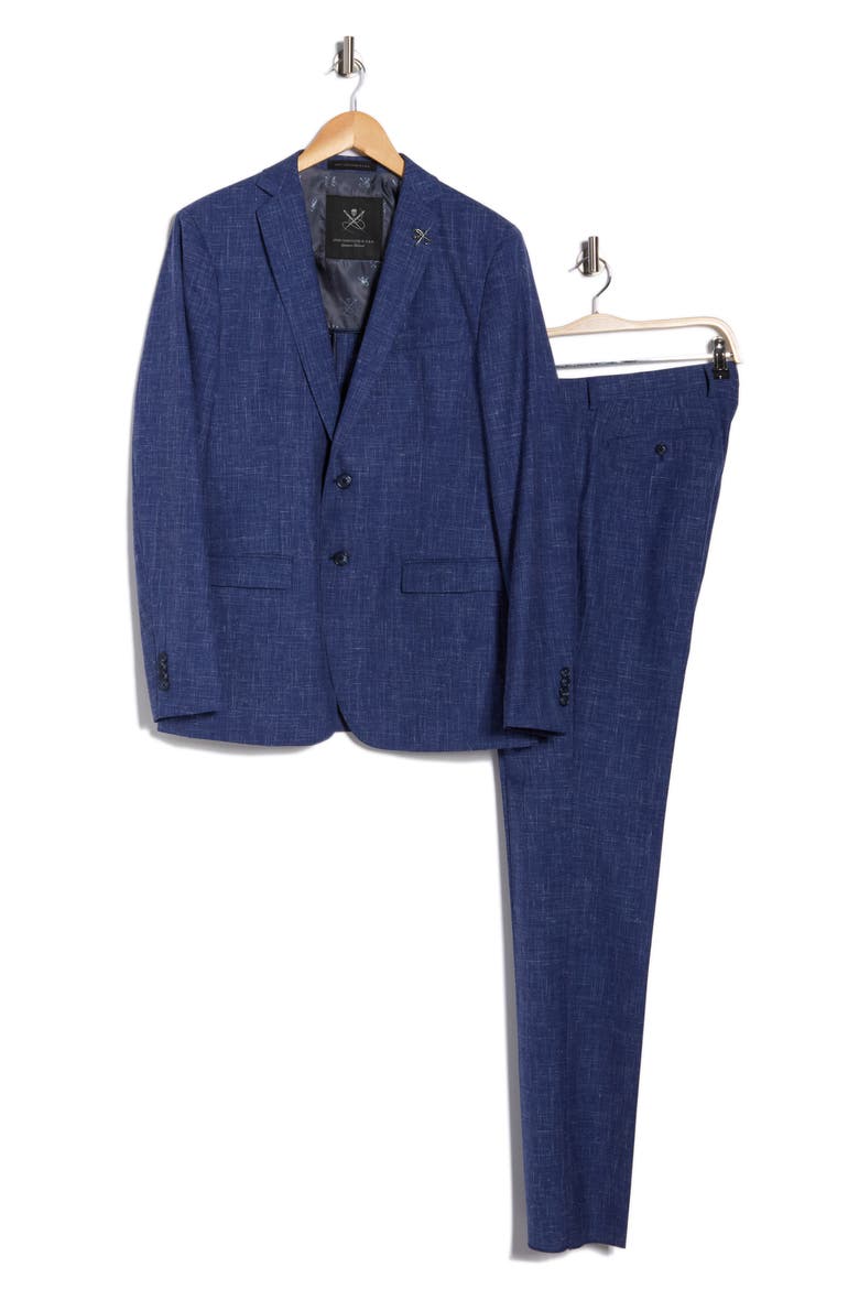 Solid Wool Blend Suit, Alternate, color, BLUE