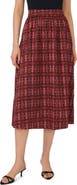 CeCe Print Stretch Cotton Midi Skirt