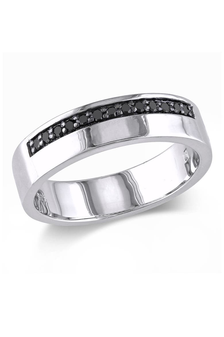 Men's Sterling Silver Black Diamond Ring - 0.20 ctw., Main, color, BLACK