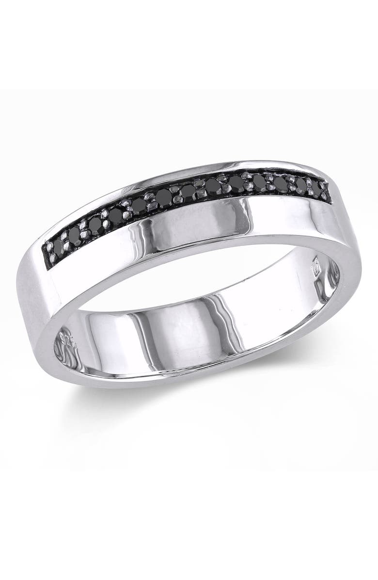 DELMAR Men's Sterling Silver Black Diamond Ring - 0.20 ctw., Main, color, Black