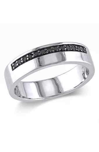 DELMAR Men's Sterling Silver Black Diamond Ring - 0.20 ctw.
