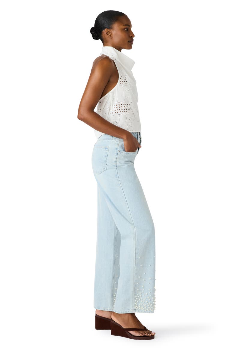 Sydnee Beaded Straight Leg Jeans, Alternate, color, SULPHUR SPRING