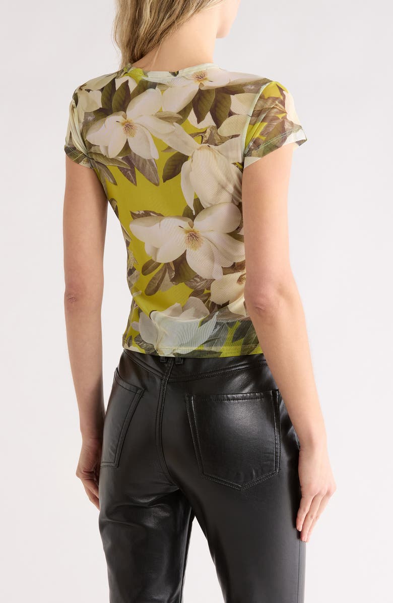 AllSaints Ellie Floral Mesh T-Shirt, Alternate, color, Revive Stem Green