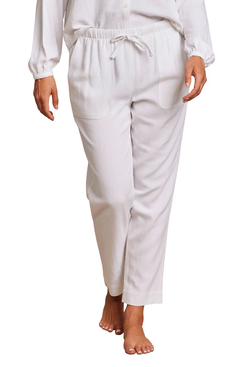 Malibu Collection® Tapered Lounge Pants, Main, color, WHITE