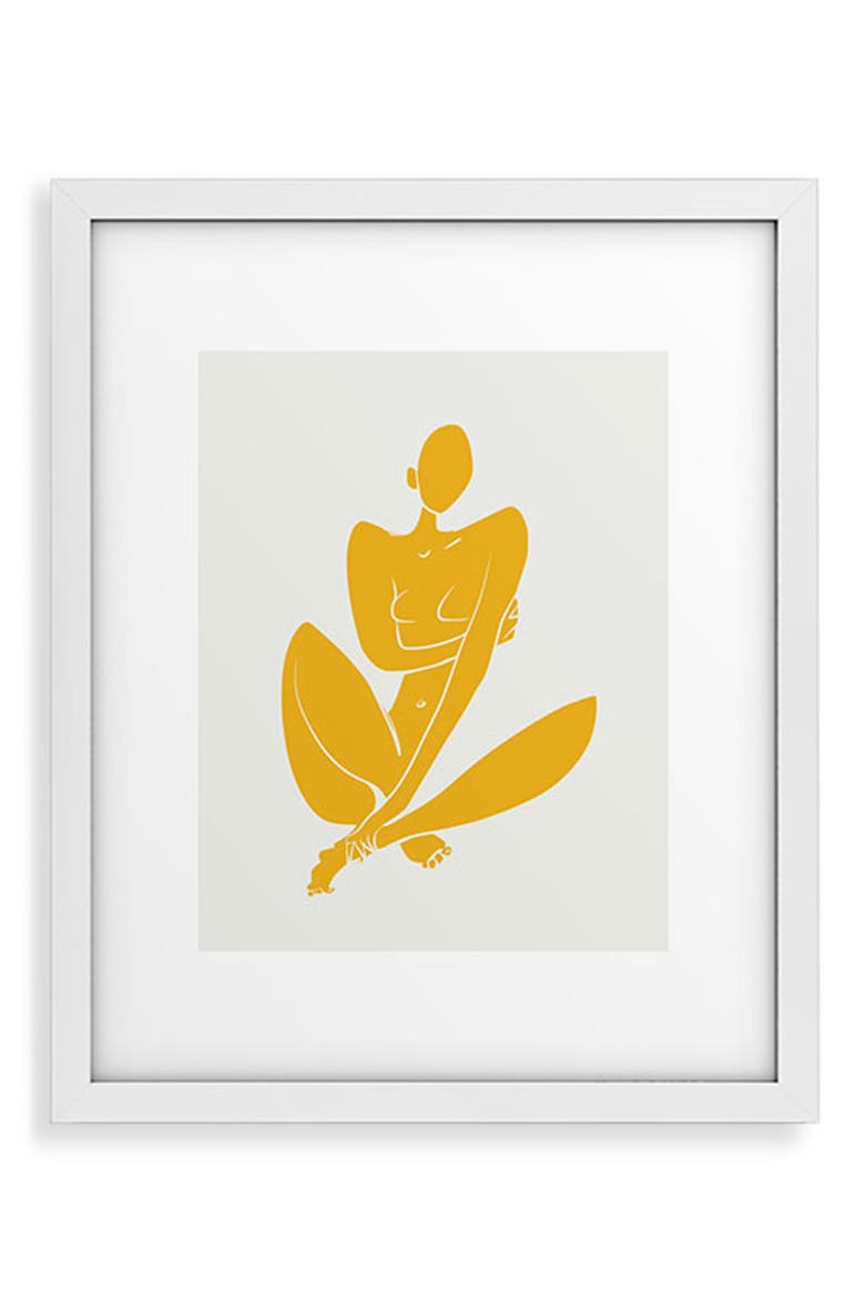 Nude in Yellow Framed Art Print, Main, color, YELLOW