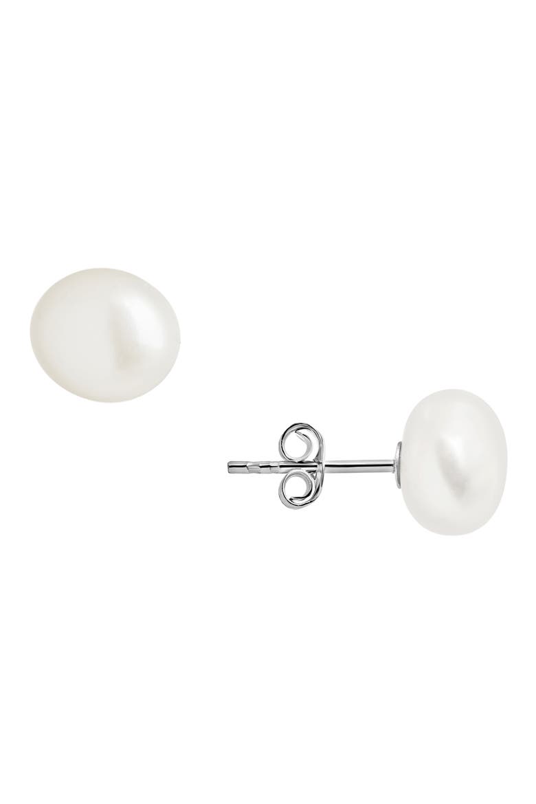 Sterling Silver Baroque Pearl Stud, Alternate, color, SILVER