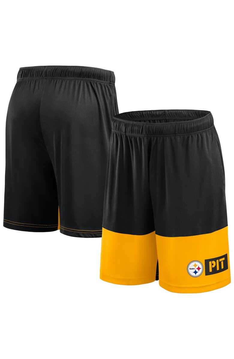 FANATICS Men's Fanatics Black/Gold Pittsburgh Steelers Big & Tall Best of the Best Performance Shorts, Main, color, Black