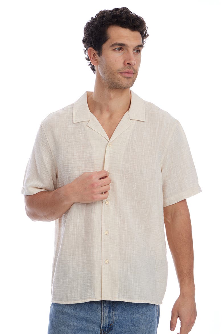 Slub Camp Shirt, Alternate, color, CREAM