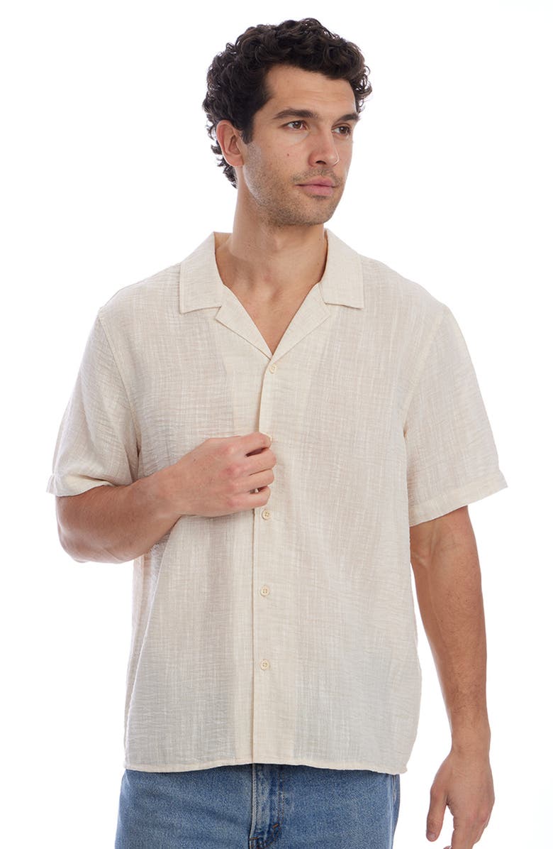 PX Slub Camp Shirt, Alternate, color, Cream