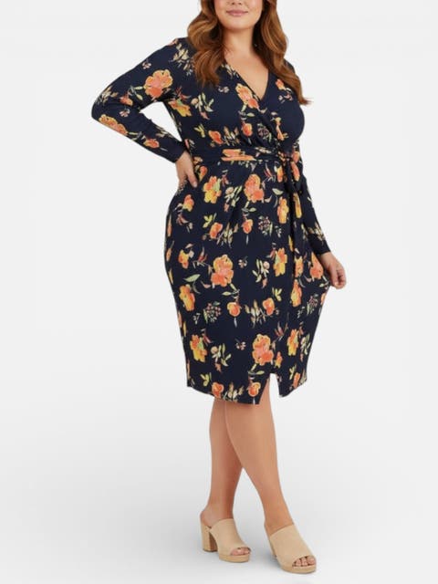 Printed Sylvia Wrap Midi Dress