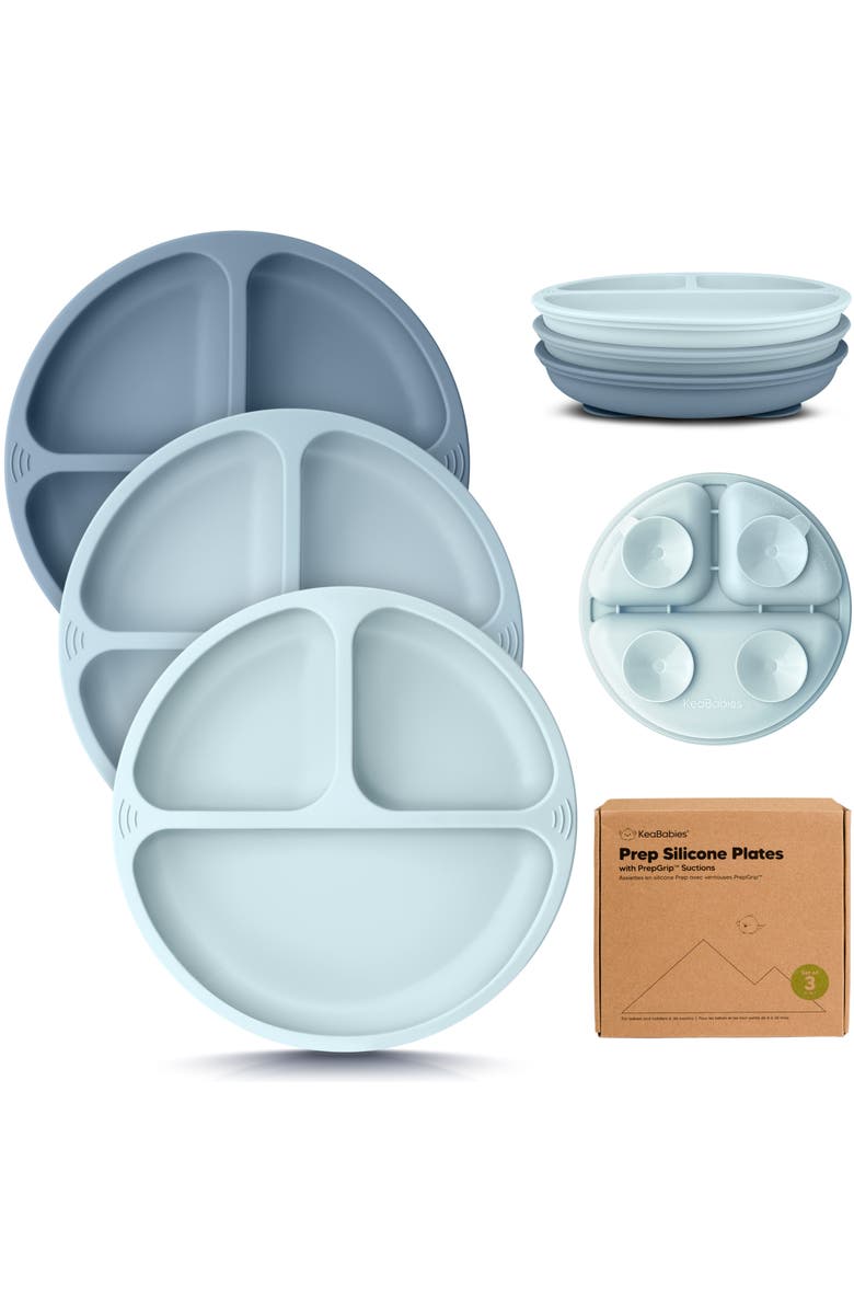 KeaBabies 3-Pack Prep Silicone Suction Plates, Main, color, Alps