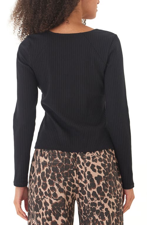 Threads 4 Thought Leah Rib Knit Long Sleeve T-shirt In Black