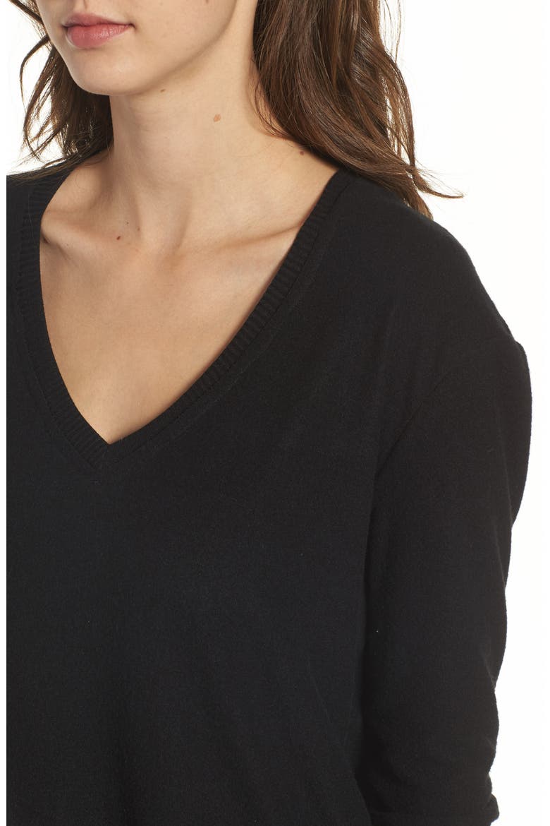 V-Neck Pullover, Alternate, color, BLACK