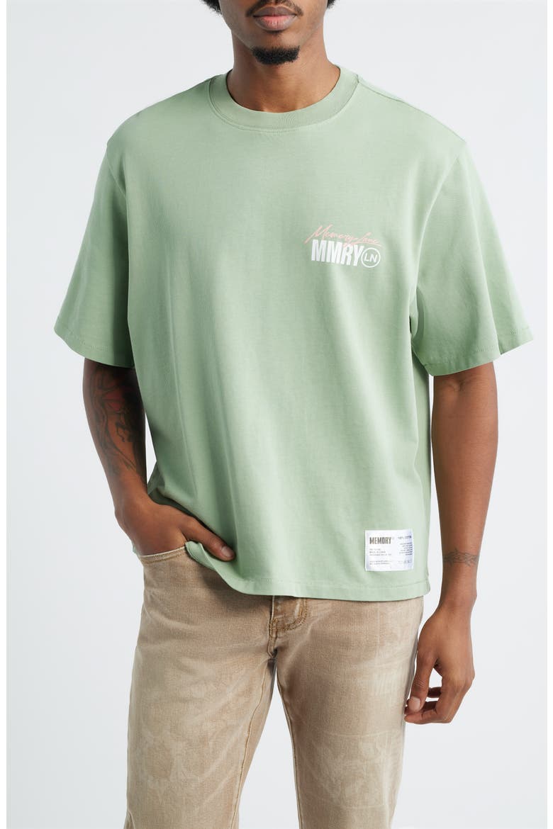 Oversize Maison Crop Graphic T-Shirt, Main, color, LIGHT SAGE