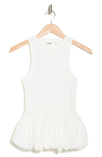 Elodie Bubble Hem Peplum Tank In White