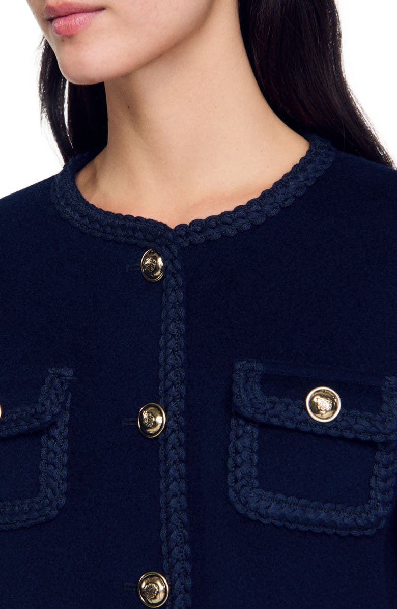 SANDRO Short wool jacket, Alternate, color, 