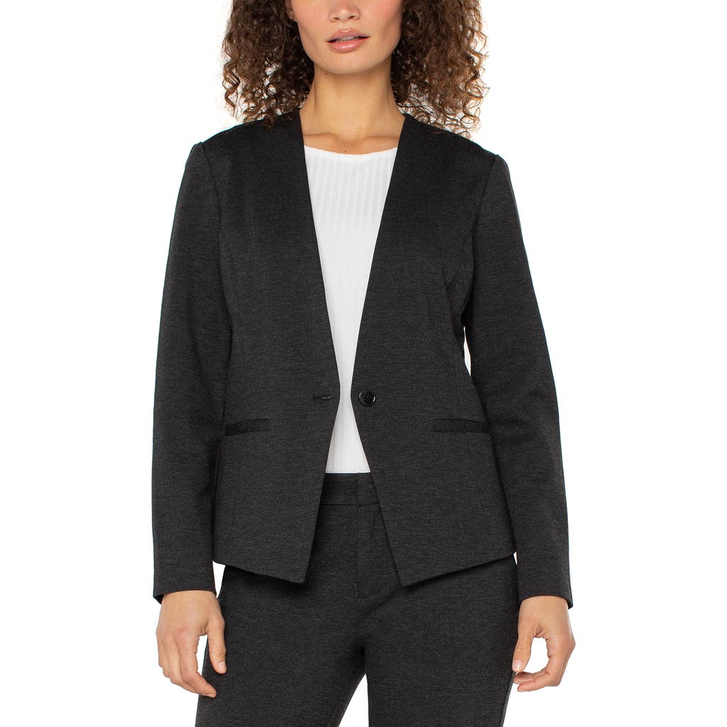 Liverpool Los Angeles Fitted One-button Blazer In Black