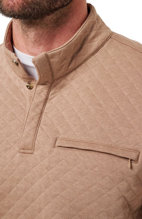 Travismathew Transatlantic Quilted Henley Pullover In Nude