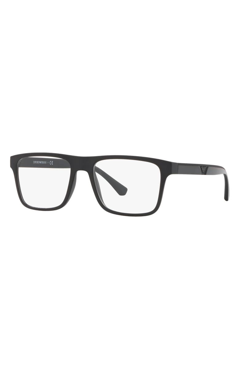 Emporio Armani 54mm Square Optical Glasses, Alternate, color, Clear