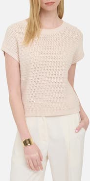 Blu Pepper Open Knit Short Sleeve Sweater