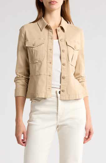 Liverpool Los Angeles Peplum Twill Trucker Jacket