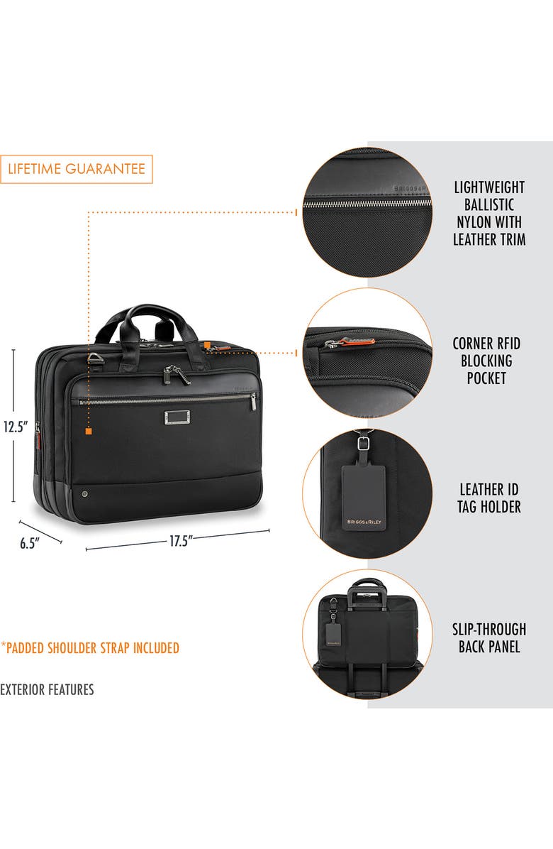 Briggs & Riley @work Large Expandable Ballistic Nylon Laptop Briefcase with RFID Pocket, Alternate, color,