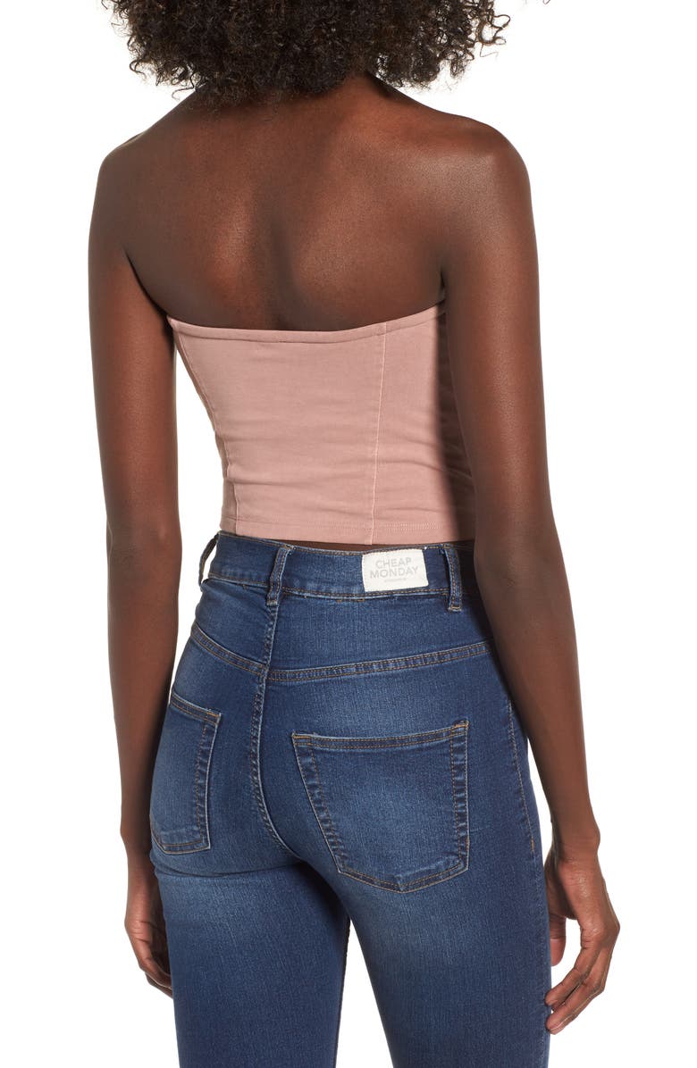 BP. Stretch Cotton Strapless Top, Alternate, color,