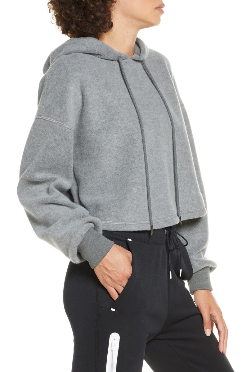 Zella Plush Crop Hoodie, Alternate, color, 
