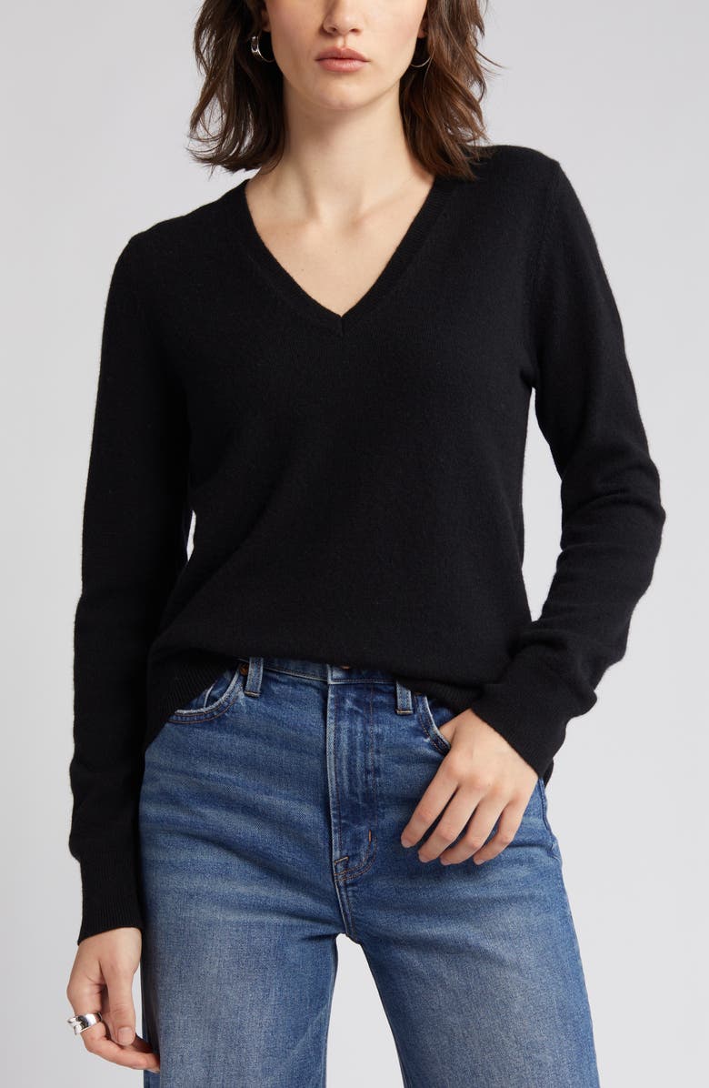 Nordstrom Cashmere V-Neck Sweater, Alternate, color,