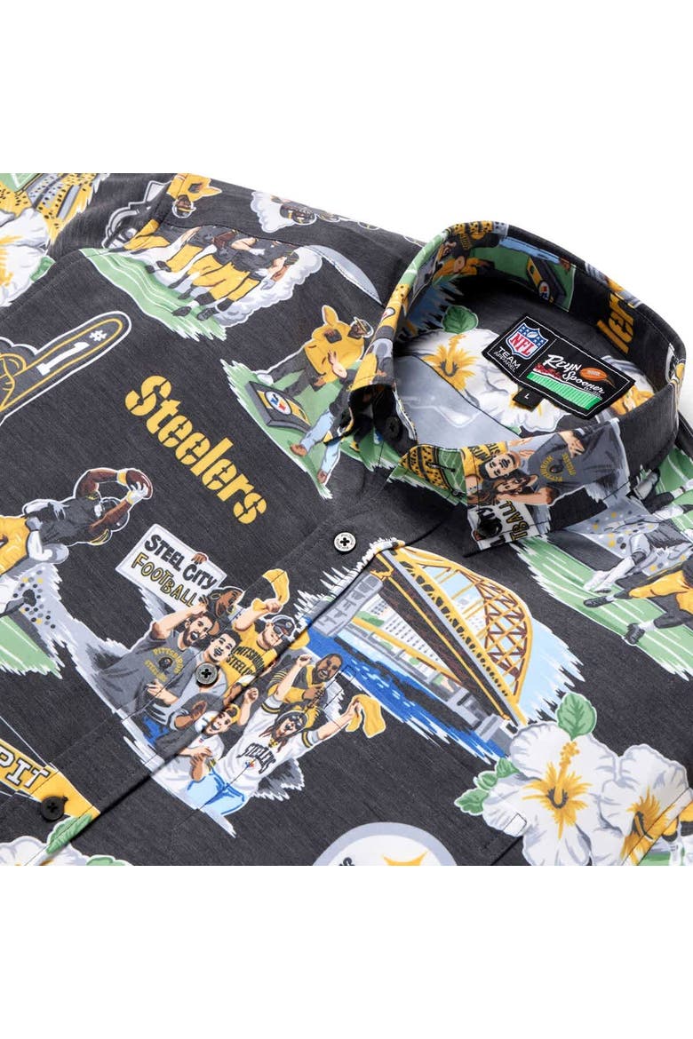 Men's Reyn Spooner Black Pittsburgh Steelers Scenic Button-Down Shirt, Alternate, color, Black