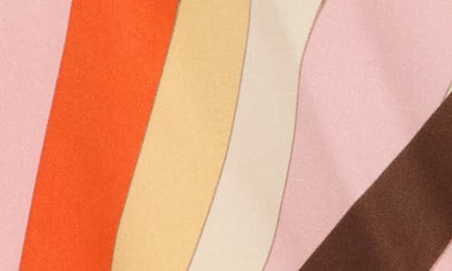 T Tahari Long Sleeve Faux Wrap Top In Multi