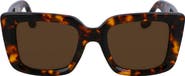 Victoria Beckham 52mm Monogram Modified Rectangular Sunglasses