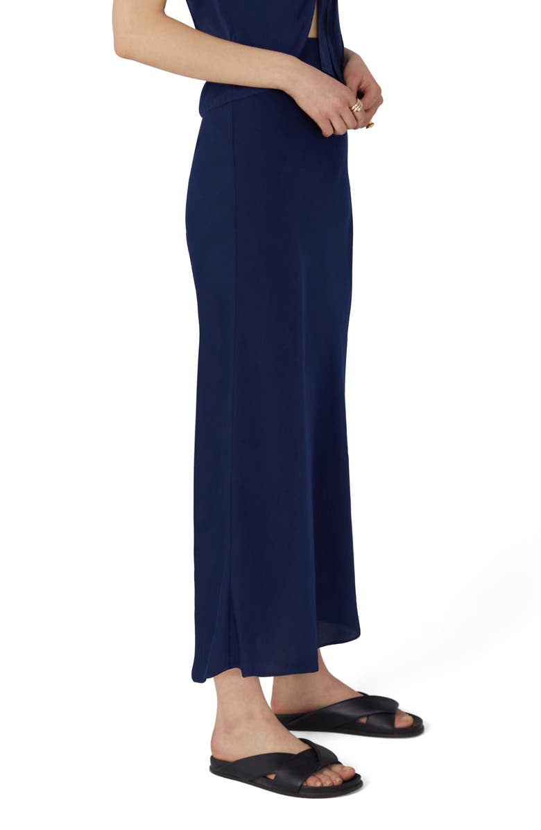 Favorite Daughter The Gwen Satin Maxi Skirt, Alternate, color, Navy