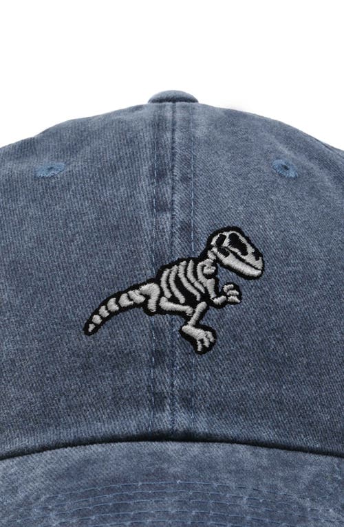 Dalix Fossil Embroidered Outdoor Hat In Washed Navy Blue
