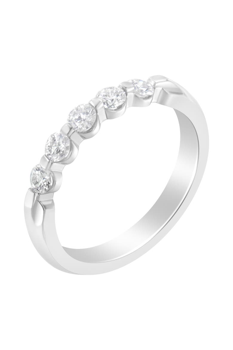 14K White Gold 1/2 cttw Diamond 5-Stone Band Ring, Alternate, color, White