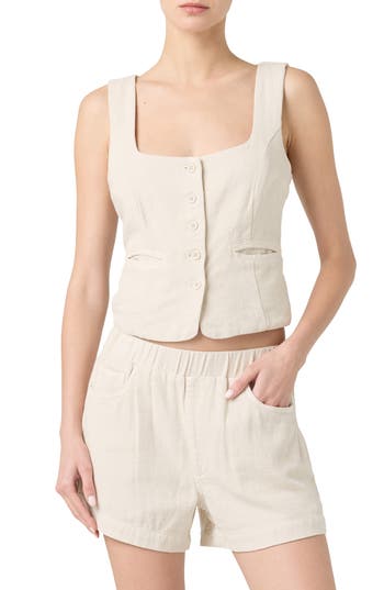 Blanknyc Cotton & Linen Crop Blazer