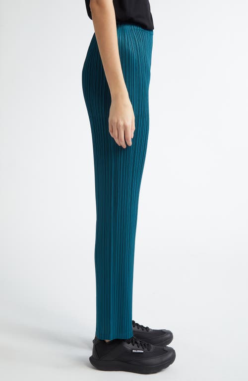 Issey Miyake Pleats Please  Monthly Colors January Pleated Pants In Blue Green