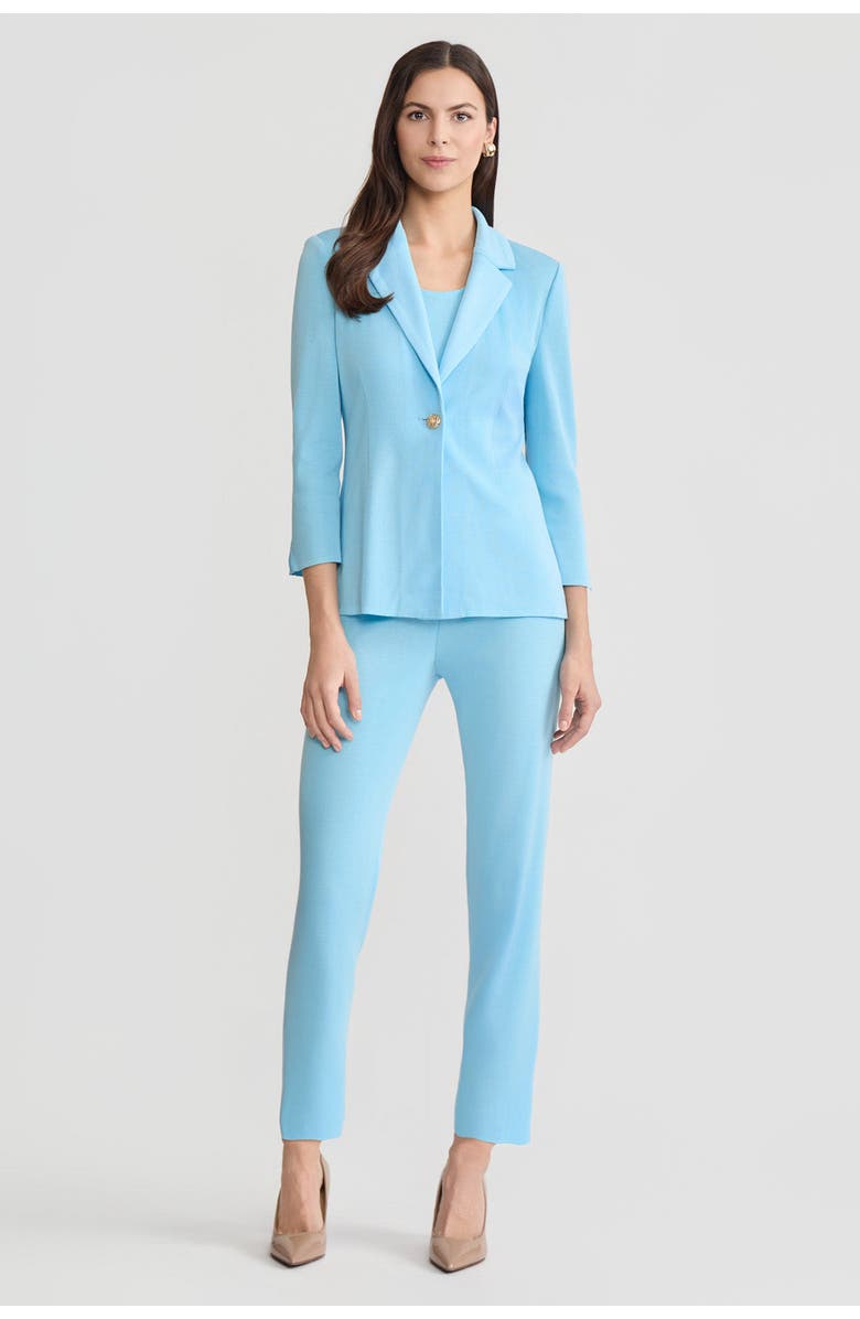 Ming Wang Tailored Single-Button Knit Jacket, Serene, Alternate, color, Serene