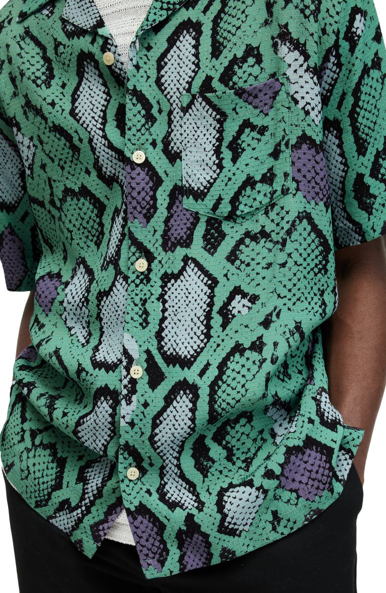 AllSaints Serpenz Camp Shirt, Alternate, color, 