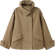 MANGO Denim Funnel Neck Parka