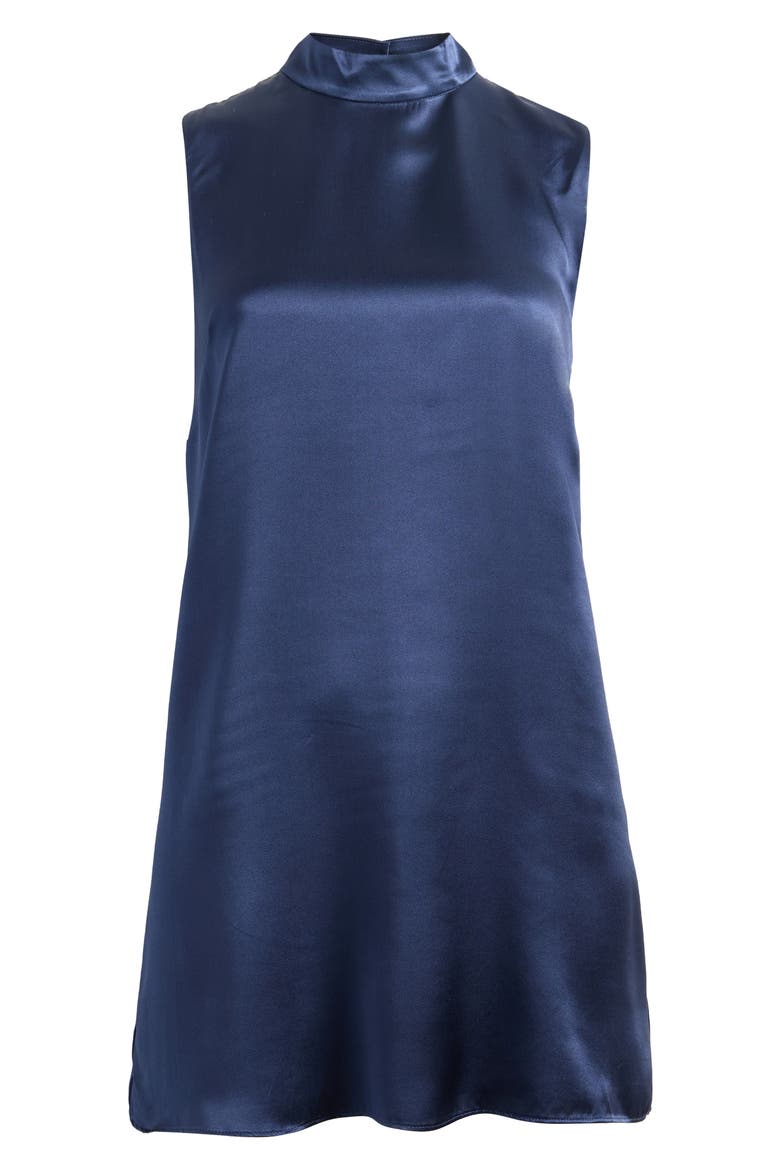 Lantana Silk Shift Minidress, Main, color, NAVY