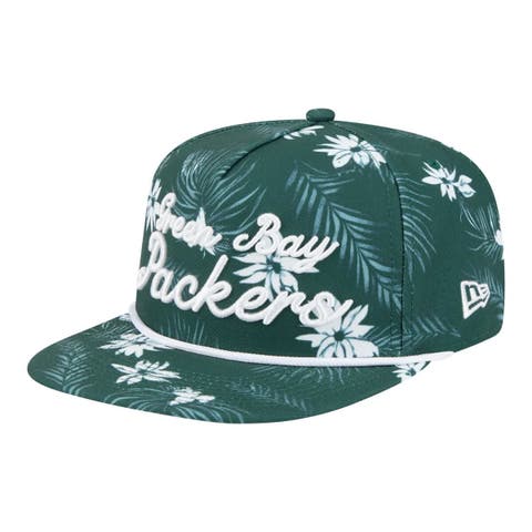 Men's New Era  Green Green Bay Packers Palm Print A-Frame 9FIFTY Snapback Hat