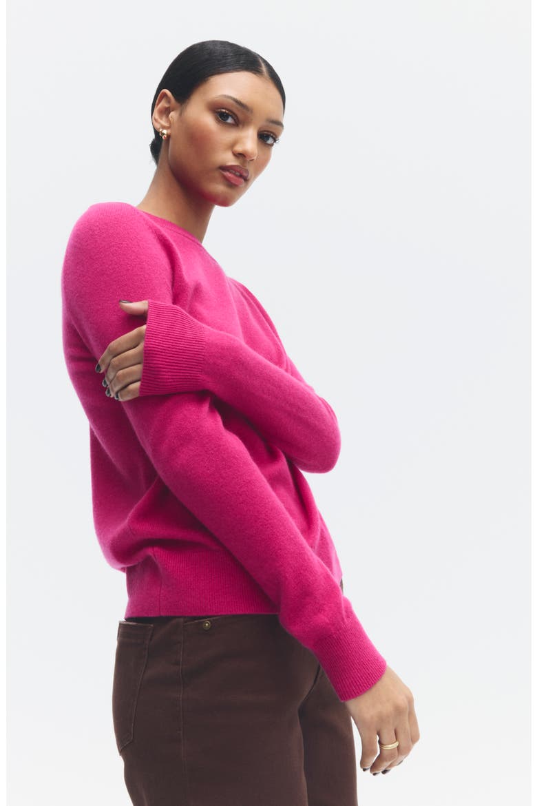 Cashmere Crewneck Sweater, Alternate, color, RED JAZZY