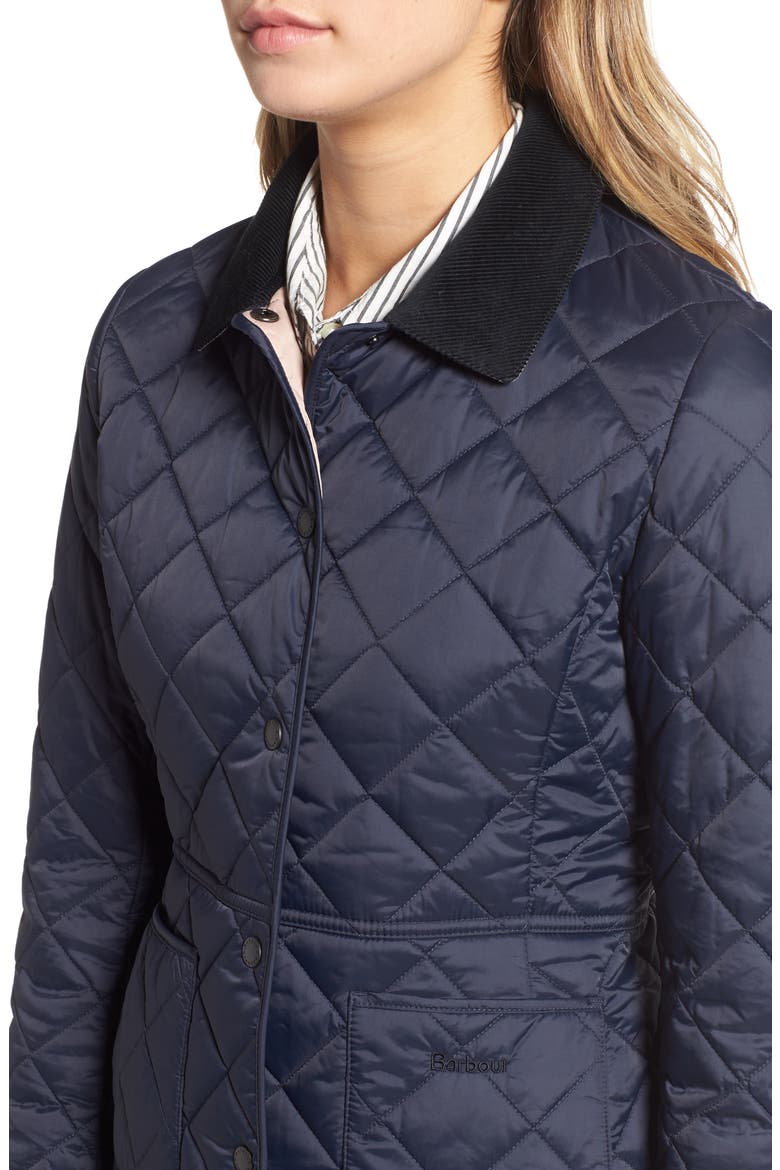 Deveron Diamond Quilted Jacket, Alternate, color, NAVY/PALE PINK