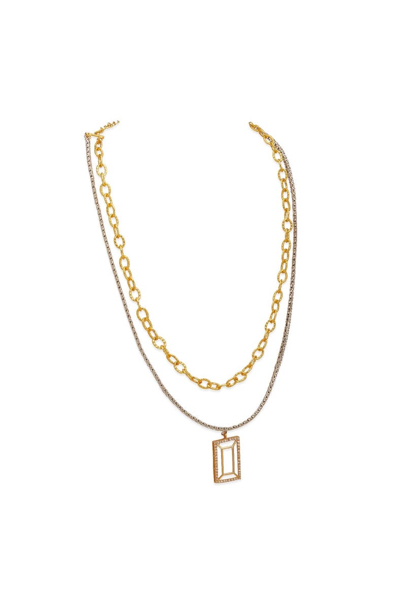 VAZIO LAYERED NECKLACE, Alternate, color, Gold Plated