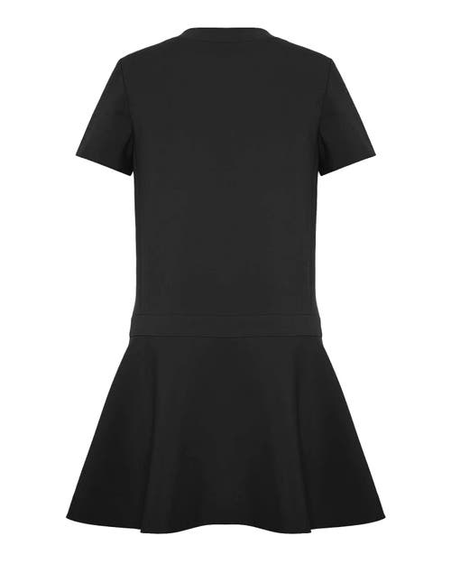 Theo The Label Daphne Fluted Mod Dress In Black